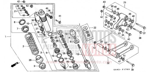 AMMORTIZZATORE POSTERIORE (4) CR250RJ di 1988